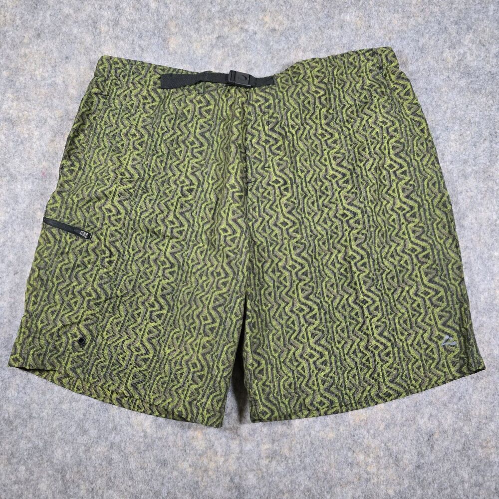 Alpine Design Men’s Swim Trunks Board Shorts Size XXL Brief Liner Green Geo